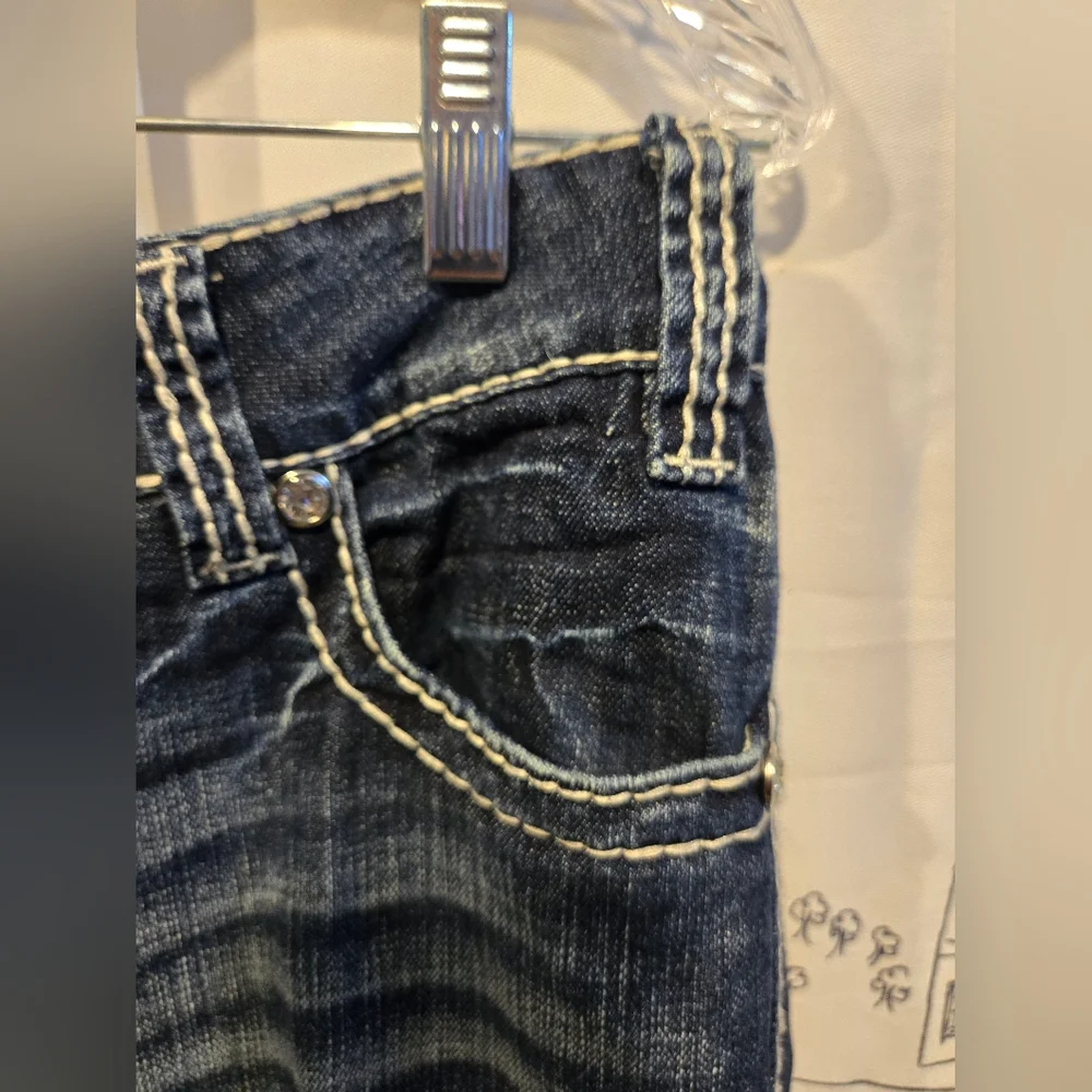 NWOT Women's Rock And Roll Cowgirl Low Rise Wide Leg Jeans Size 27x34 - Picture 4 of 14